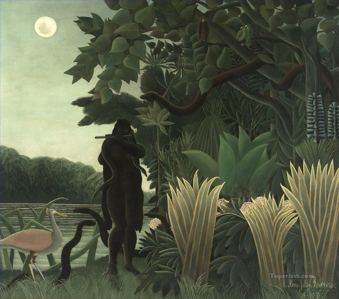 The Snake Charmer La Charmeuse de serpents Henri Rousseau Post Impressionism Naive Primitivism Oil Paintings